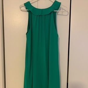 Sea green high neck mini dress